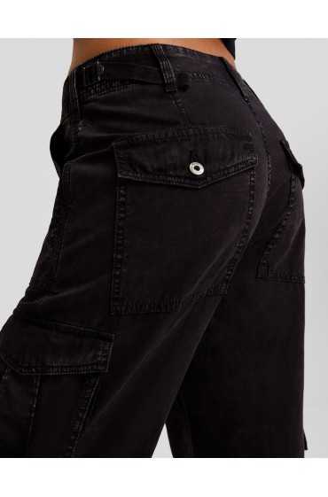 شلوار پارچه ای جیبدار راسته قابل تنظیم زنانه خاکستری برشکا