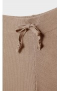 شلوار پارچه ای بافتنی زنانه شتری استرادیوریوس
