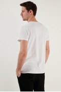 تیشرت با یقه 100% نخی 541 ENJOY چاپ شده مردانه سفید  ال سی وایکیکی