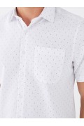 پیراهن مردانه مدل دابی با آستین کوتاه ساده مردانه چاپ سفید  ال سی وایکیکی