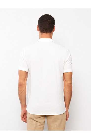 پیراهن مردانه آستین کوتاه ساده مردانه سفید  ال سی وایکیکی