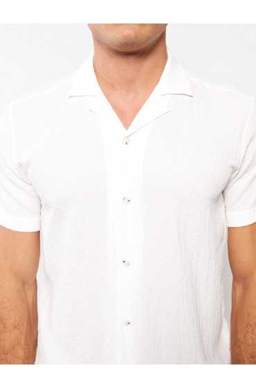 پیراهن مردانه آستین کوتاه ساده مردانه سفید  ال سی وایکیکی