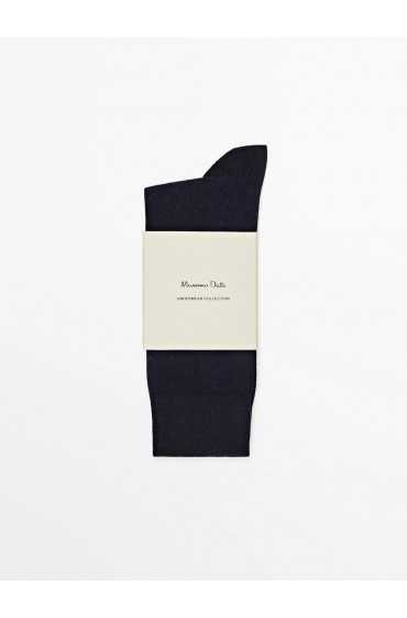 جوراب بلند کتان نقطه ای مردانه سرمه ای ماسیمودوتی