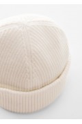 کلاه بافتنی برت کوتاه مردانه رنگ سفید منگو