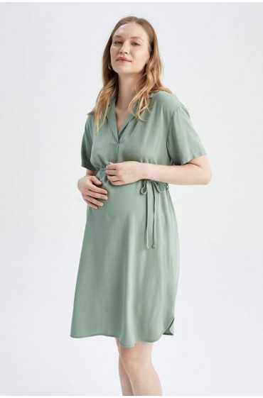 لباس شب بارداری آستین کوتاه استاندارد معمولی زنانه سبز دیفکتو