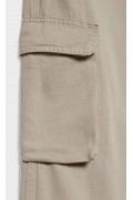 شلوار پارچه ای جیبدار دور کمر قابل تنظیم زنانه خاکی استرادیوریوس