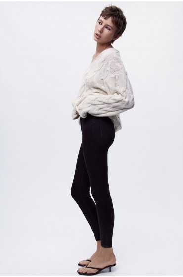شلوار جین فاق بلند ZW مدل 80S زنانه مشکی زارا
