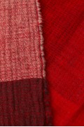 روسری چهارخانه پشمی و کتان زنانه قرمز زارا