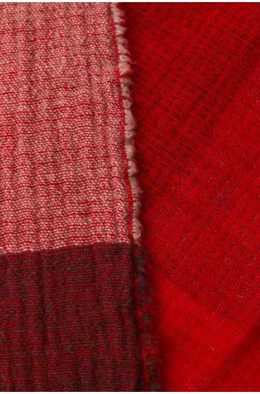 روسری چهارخانه پشمی و کتان زنانه قرمز زارا