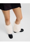 جوراب پا با خز مصنوعی زنانه سفید برشکا