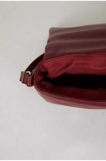کیف دوشی بادی چرم مصنوعی زنانه زنانه بورگوندی دیفکتو