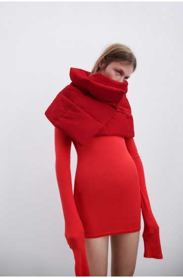 روسری مخملی لحافی - لمیتد ادیشن زنانه قرمز زارا
