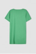 لباس شب مینی آستین کوتاه ویسکوز DF Plus A-Line یقه مربعی سایز پلاس زنانه سبز دیفکتو