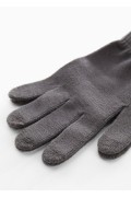 دستکش های بافتنی لمسی مردانه خاکستری منگو