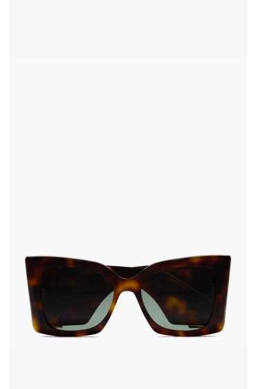 عینک آفتابی زنانه مربعی بزرگ دسته پهن پلنگی SL M119 ایو سن لوران