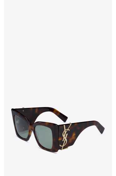 عینک آفتابی زنانه مربعی بزرگ دسته پهن پلنگی SL M119 ایو سن لوران