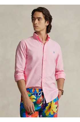 پیراهن آکسفورد کاستم فیت نخی صورتی مردانه رالف رولن