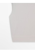 پلیور لایوسل ترکیبی تاپ با گردن بلند زنانه کرم رنگ ماسیمودوتی