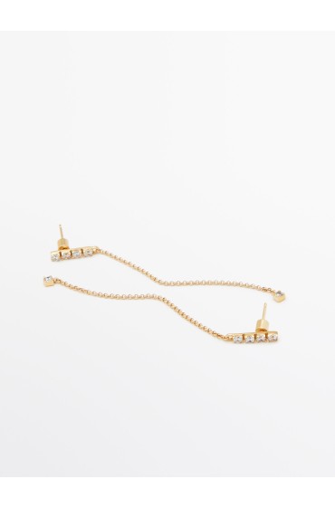 گوشواره آویزان با روکش بدلیجات زنانه طلایی ماسیمودوتی