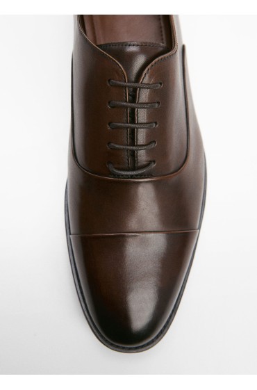 کفش رسمی چرم دراز مردانه قهوه ای منگو