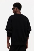 سویشرت چاپ شده با فیت راحت مردانه سیاه/هرگز پایین نمانید اچ اند ام