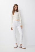 شلوار جین فاق بلند زنانه سفید پل اند بیر