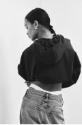 هودی زیپ دار و طرح دار چاپ شد اورسایز زنانه سیاه اچ اند ام