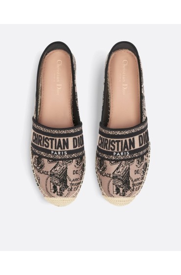 کفش تخت و گیوه ای خاکستری مشکی زنانه کریستین دیور
