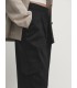 شلوار پارچه ای جیبدار ترکیبی کتان زنانه مشکی ماسیمودوتی