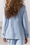 کت تک راسته پشمی ZW COLLECTION زنانه آبی کمرنگ زارا