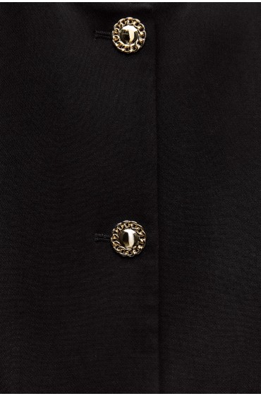 کت تک کوتاه با دکمه طلایی زنانه مشکی زارا