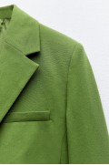 کت تک بافت نمدی با جیب های متعدد زنانه سبز زارا