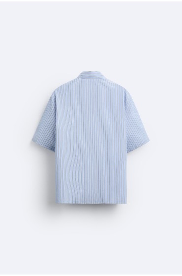 پیراهن آکسفورد BOXY-FIT مردانه آبی  زارا