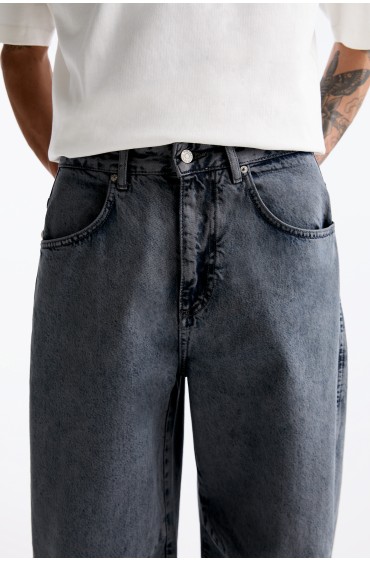 شلوار جین بشکه ای شسته شده مردانه آبی پل اند بیر