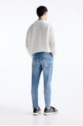 شلوار جین هویجی مردانه آبی متوسط پل اند بیر