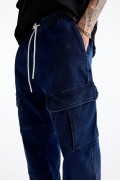 شلوار جین جیبدار با بافت نرم مردانه آبی متوسط پل اند بیر