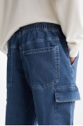 شلوار جین جیبدار مردانه آبی متوسط پل اند بیر