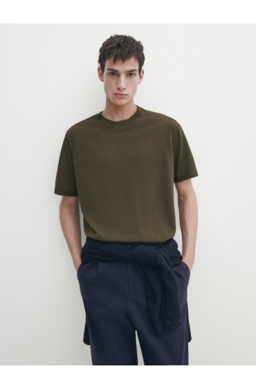 کت تک آستین کوتاه ترکیبی از کتان و ابریشم - استودیو مردانه سبز ماسیمودوتی