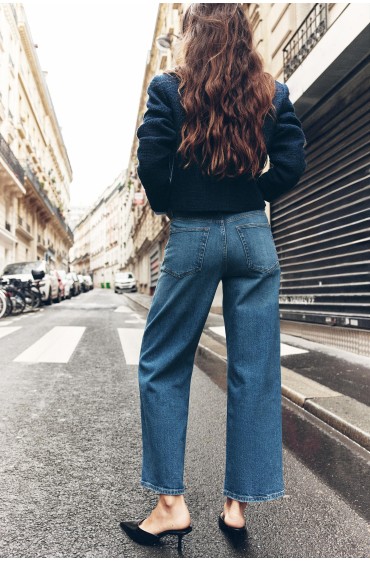 شلوار جین فاق بلند راسته Z1975 زنانه آبی زارا