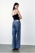 شلوار جین فاق بلند گشاد زنانه آبی زارا