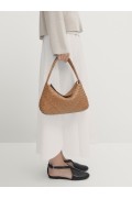 کیف دوشی چرم ناپا بافته شده زنانه رنگ بژ ماسیمودوتی