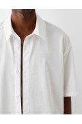 پیراهن آستین کوتاه با رنگ لباس شب مردانه رنگ سفید برشکا
