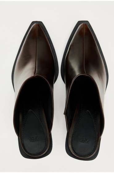 کفش پاشنه بلند پا با اثر ناراحت کننده زنانه قهوه ای زارا
