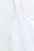 تیشرت رکابی با بند ضربدری در پایین زنانه سفید زارا