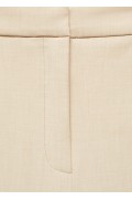 شلوار پارچه ای گشاد با فاق کوتاه زنانه رنگ بژ منگو