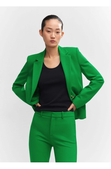شلوار پارچه ای راسته بافت رومی زنانه سبز منگو
