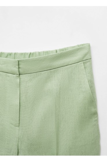 شلوار پارچه ای 100% کتان راسته زنانه سبز پاستلی منگو