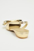 کفش تخت پشتی فلزی با پاپیون زنانه طلایی زارا