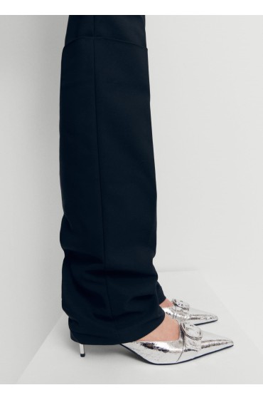 کفش پاشنه بلند متالیک سگک دار زنانه رنگ نقره ای ای منگو