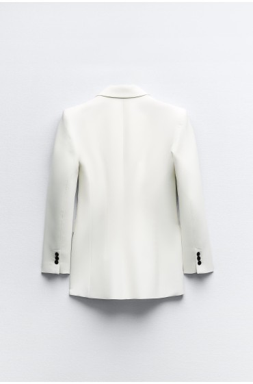کت تک کت تک مجهز با پد های شانه زنانه سفید صدفی زارا